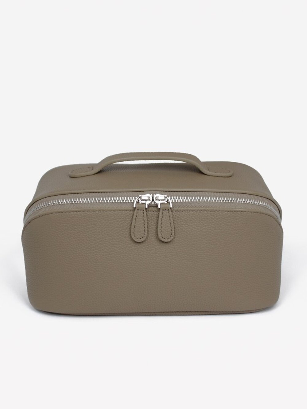 Metro Cosmetic Case in Olive Mist - 100% full-grain cowhide leather